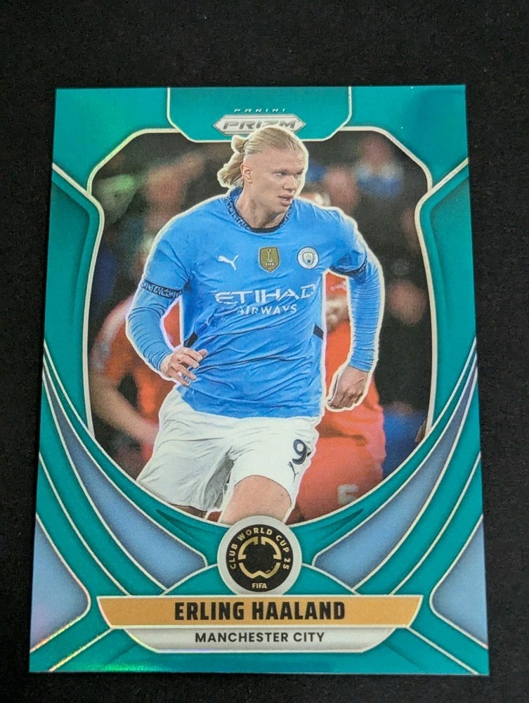 Erling Haaland 2025 Panini Prizm #136 Teal Prizm 55/99 Manchester City