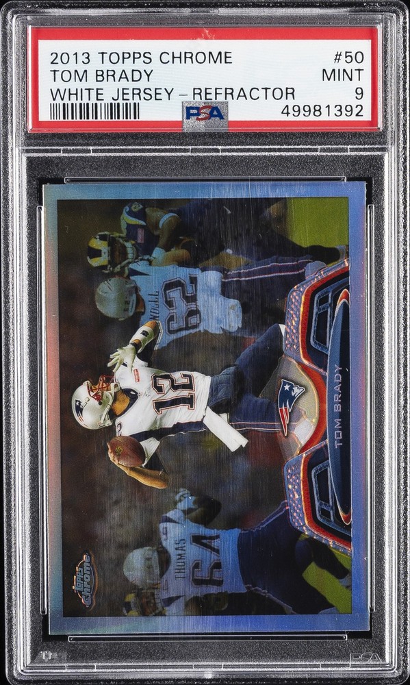 2013 TOPPS CHROME REFRACTOR #50 TOM BRADY PSA 9