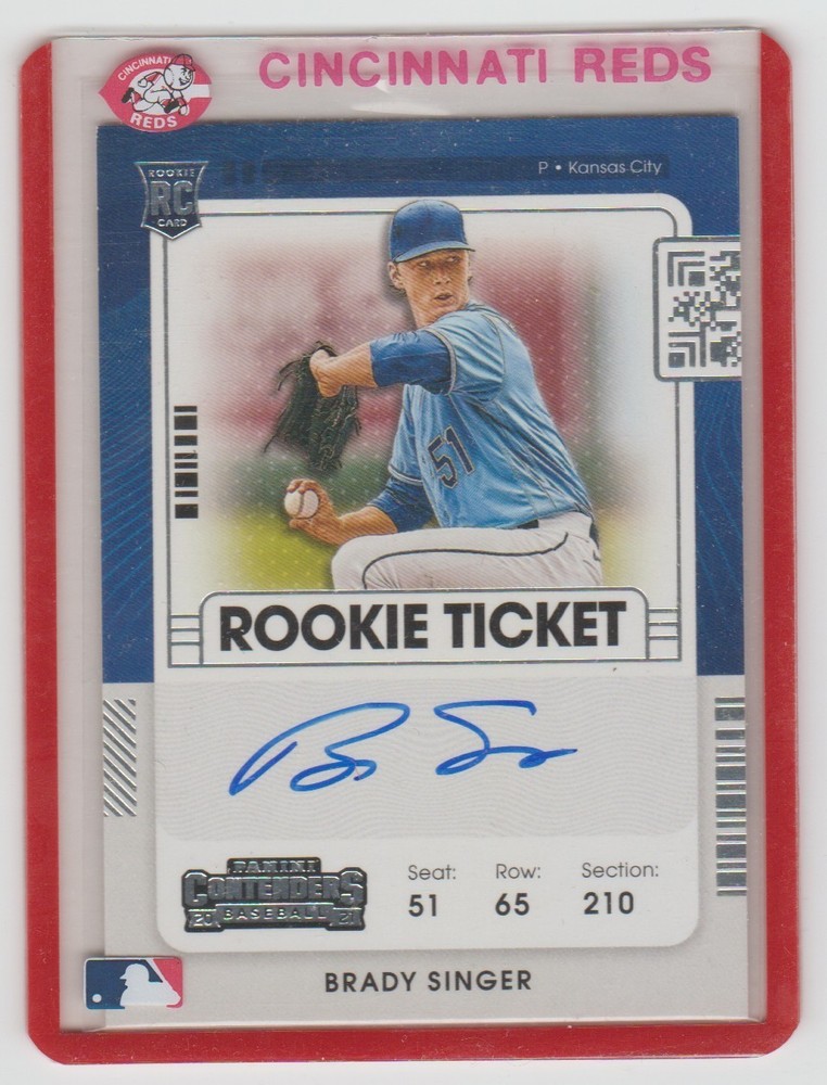BRADY SINGER 2021 Contenders ROOKIE TICKET Autograph SP RC AUTO in REDS holder