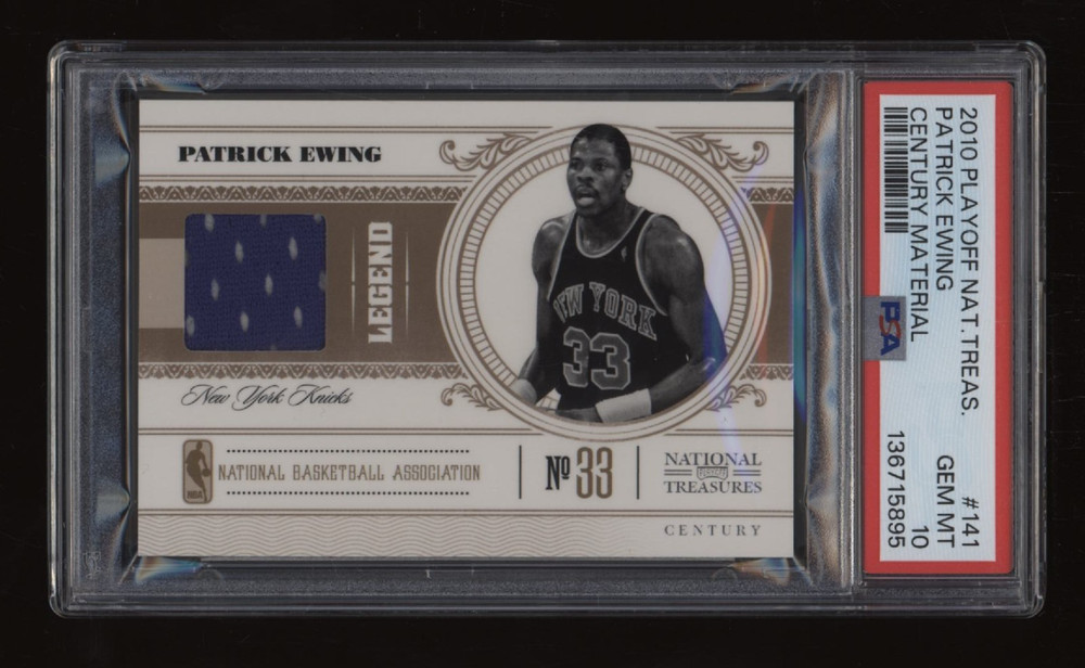 2010-11 Patrick Ewing PSA 10 National Treasures Game Worn Patch #55/99 POP1