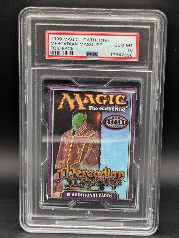Pop 8 1999 Magic The Gathering Mercadian  Masques - Foil Pack PSA 10 GEM MINT