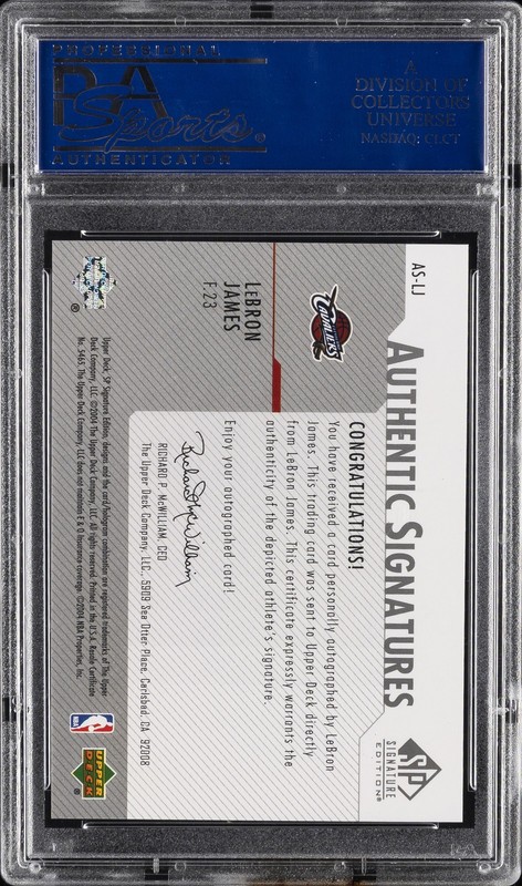 2003 SP SIG AUTH SIG #AS-LJ LEBRON JAMES PSA 10 AUTO view 2