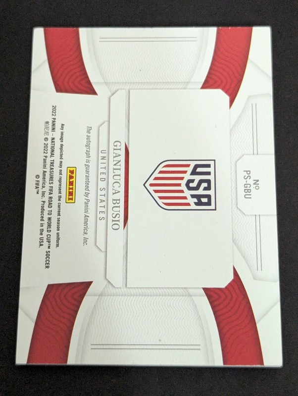 2022 National Treasures FIFA Road To World Cup Gianluca Busio Auto 80/99 view 2