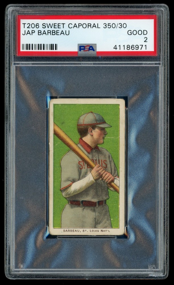 T206 Sweet Caporal 350 Jap Barbeau St. Louis Cardinals Card PSA 2 GD (66483)