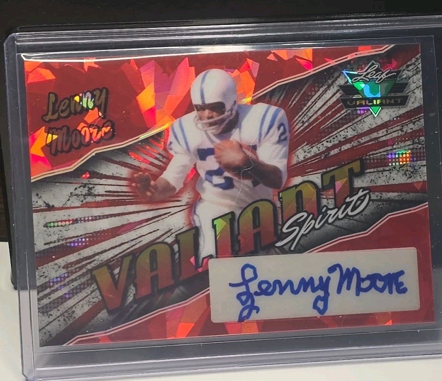 2025 Leaf Football Eclectic Lenny Moore Valiant Spirit Auto #1/1 Autograph 🔥