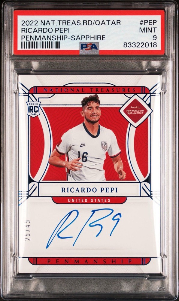 RICARDO PEPI 2022 PANINI NATIONAL TREASURES FIFA WORLD CUP ON CARD AUTO /49
