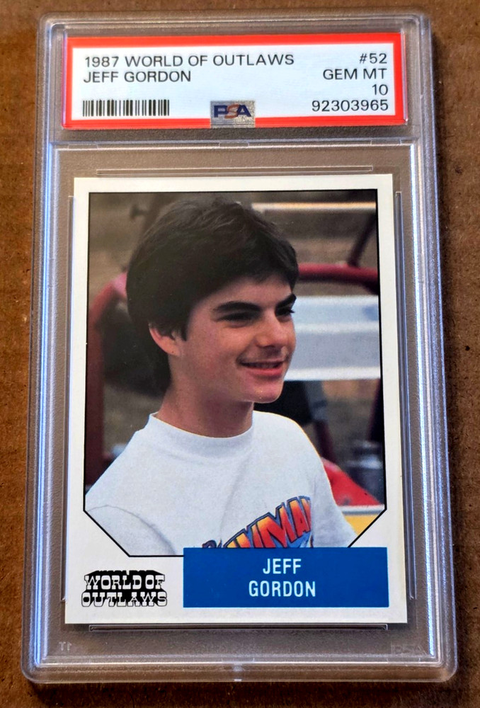 1987 World of Outlaws #52 Jeff Gordon Rookie Card PSA 10 Gem Mint