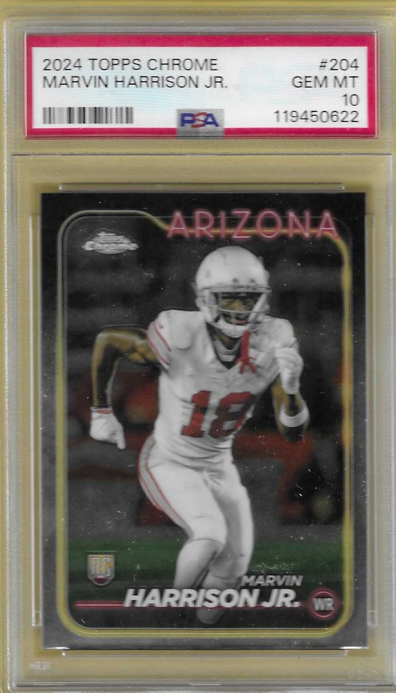 2024 Topps Chrome Marvin Harrison Jr. Cardinals RC PSA 10