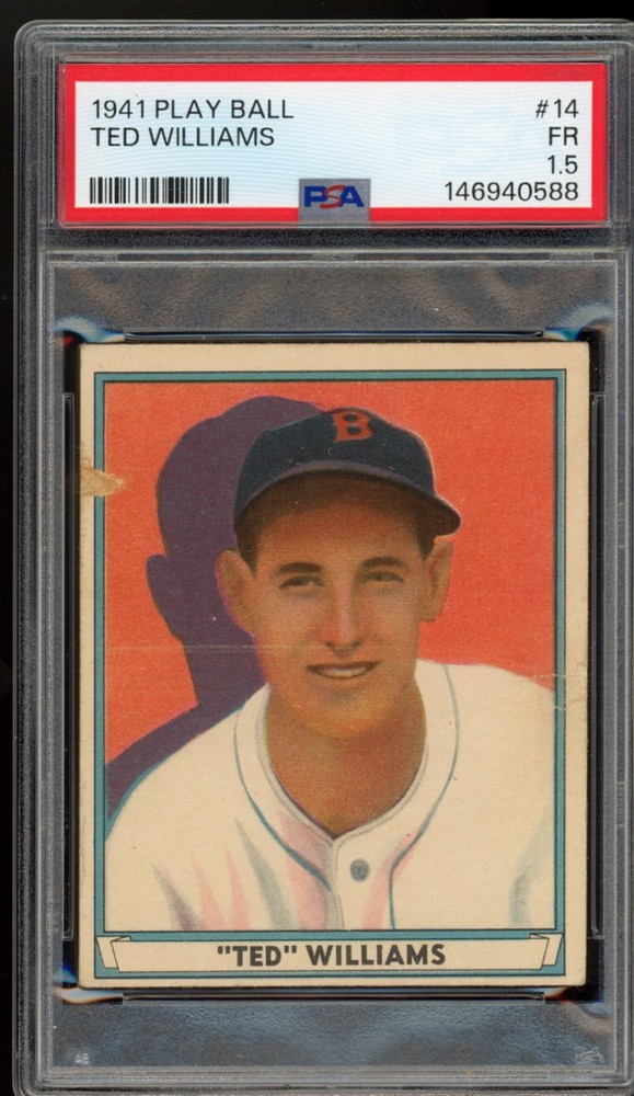 1941 Play Ball #14 Ted Williams PSA 1.5 FAIR. Boston Red Sox