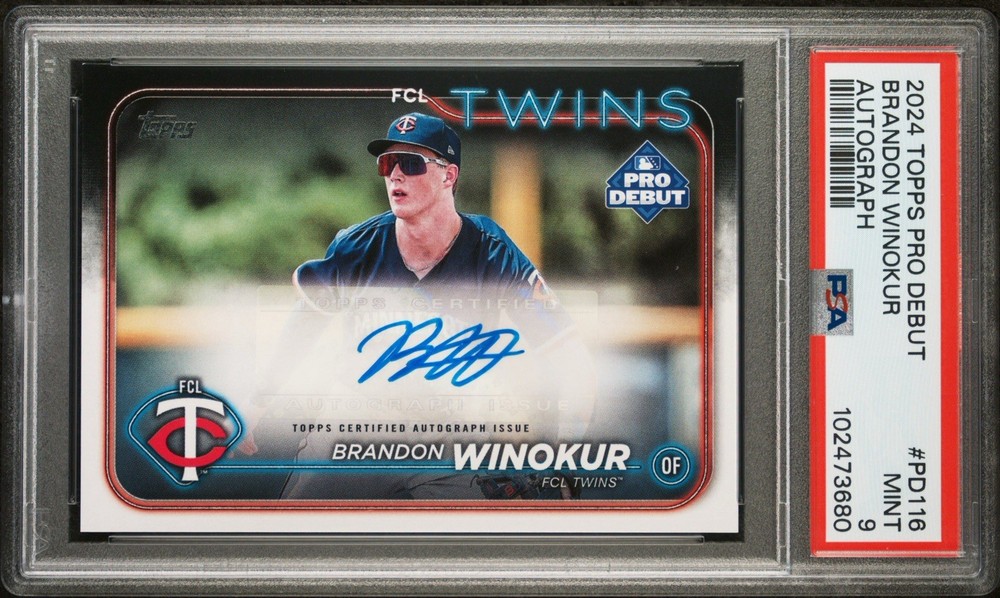 2024 Topps Pro Debut 🔥BRANDON WINOKUR🔥RC Rookie Auto PSA 9 🌟 Mint
