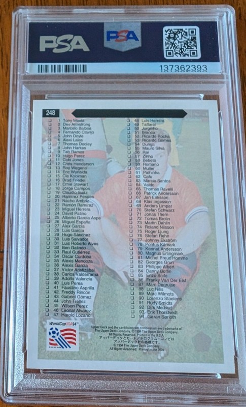 1994 Upper Deck World Cup Japanese - DIEGO MARADONA #248 PSA 9 Pop 3 view 2