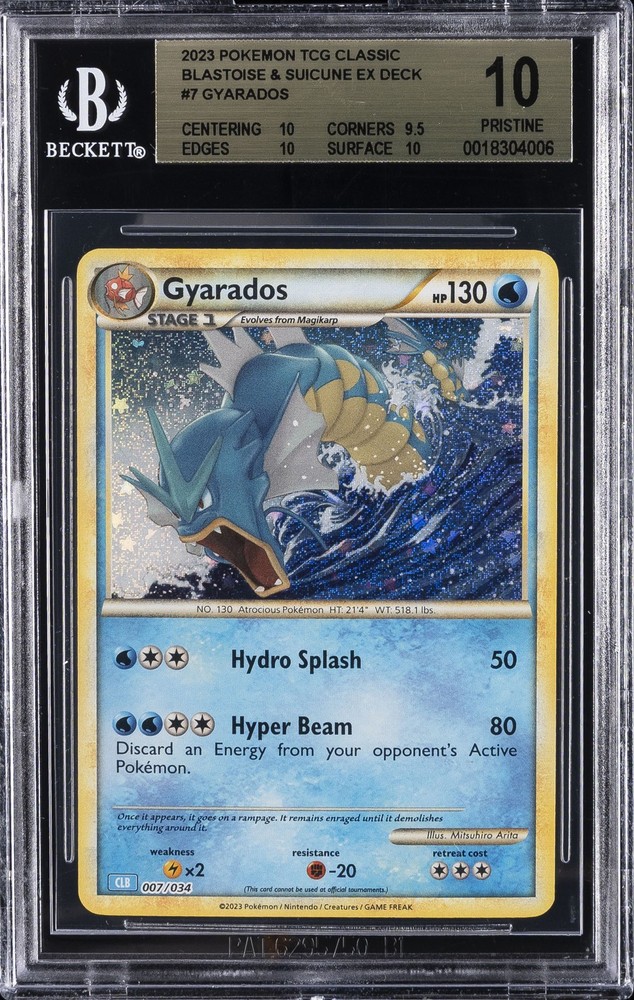 2023 POKEMON TCG CLASSIC BLASTOISE & SUICUNE EX DECK #7 GYARADOS BGS 10