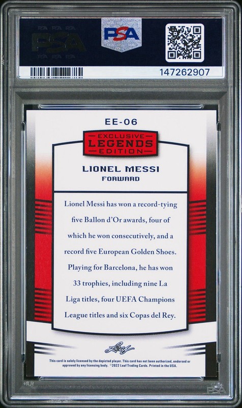 Lionel Messi 2022 Leaf Soccer SP Release Exclusive Legends Edition ~ PSA 9 MINT view 2