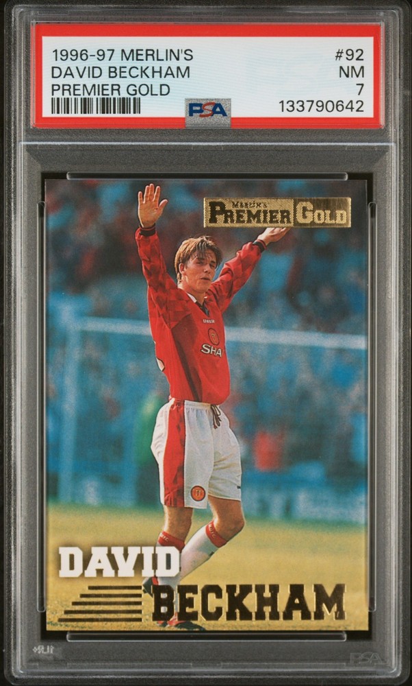 1996 MERLIN'S PREMIER GOLD #92 DAVID BECKHAM PSA 7