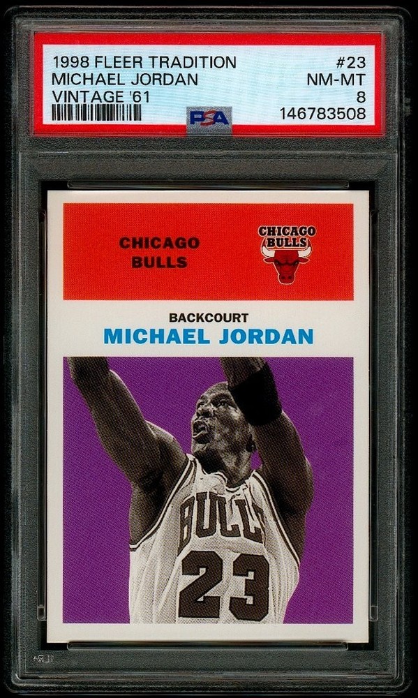 1998-99 FLEER TRADITION Basketball VINTAGE '61 23 MICHAEL JORDAN PSA 8  MINT