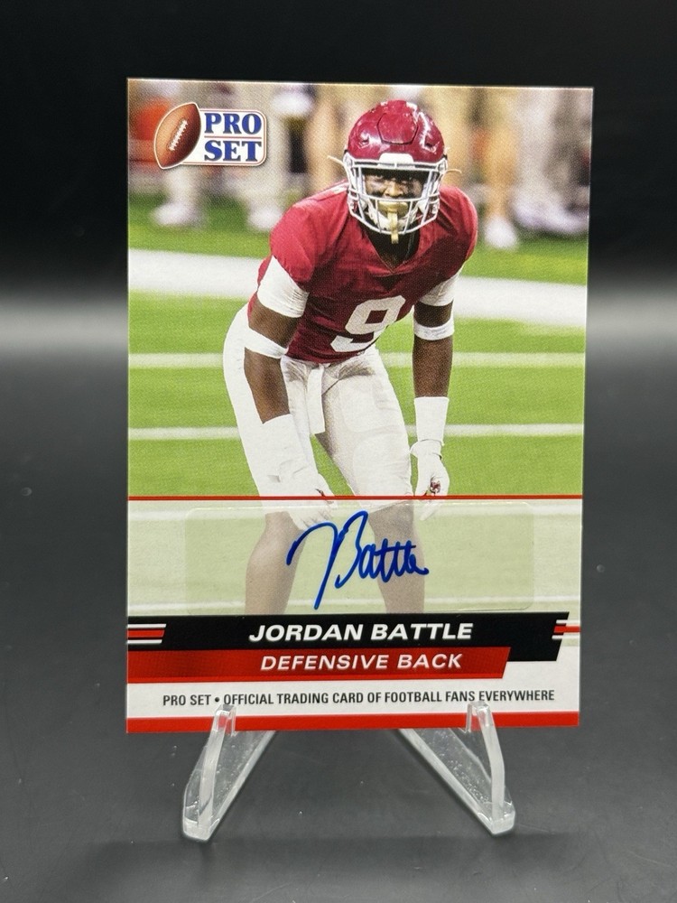 2022 Pro Set Draft #PSA-JB1 Jordan Battle Autographs Red Blue Ink