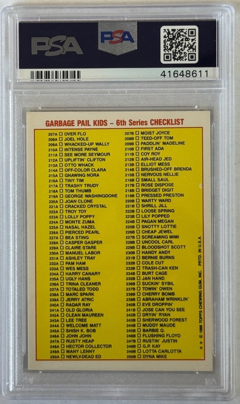 1986 TOPPS GARBAGE PAIL KIDS SERIES 6 241A OLD GLORIA PSA 10 41648611 view 2