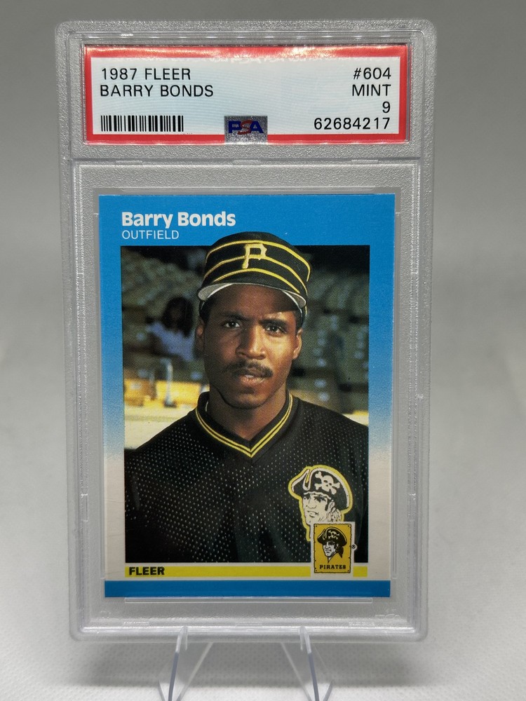 1987 Fleer Barry Bonds #604 RC -- PSA 9 MINT view 1
