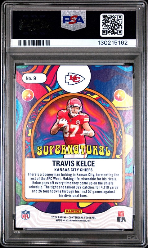 2024 CONTENDERS SUPERNATURAL #9 TRAVIS KELCE PSA 10 view 2