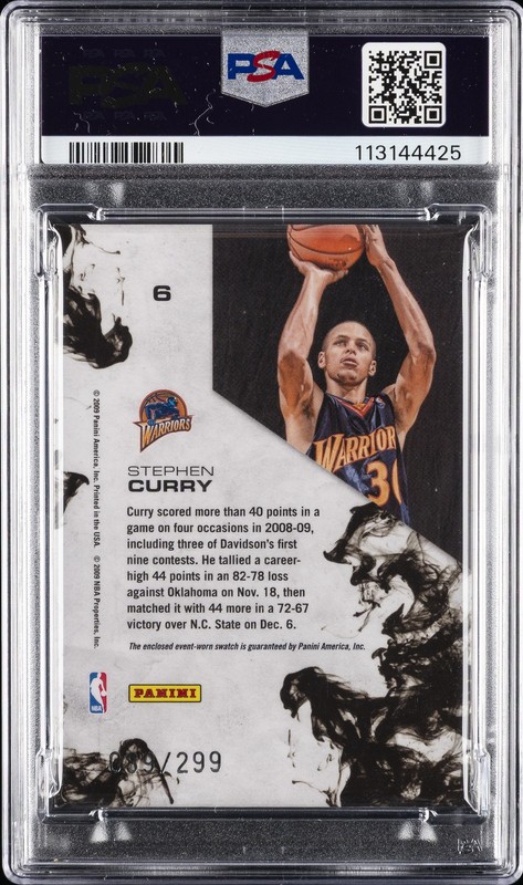 2009 #6 STEPHEN CURRY 89/299 PSA 7 view 2