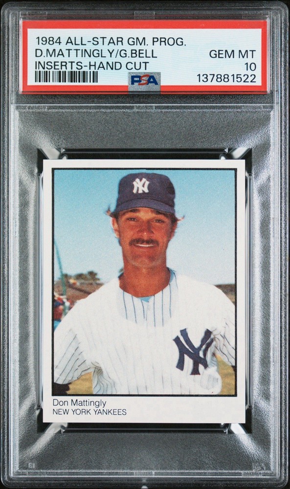 1984 DON MATTINGLY RC PSA 10 ALL-STAR GAME PROGRAM INSERT YANKEE ROOKIE CARD GEM