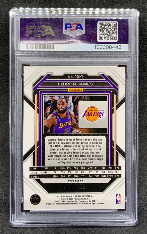 2022-23 Prizm LEBRON JAMES Premium Factory Set Pandora SP /150 #134 Mint PSA 9 view 2