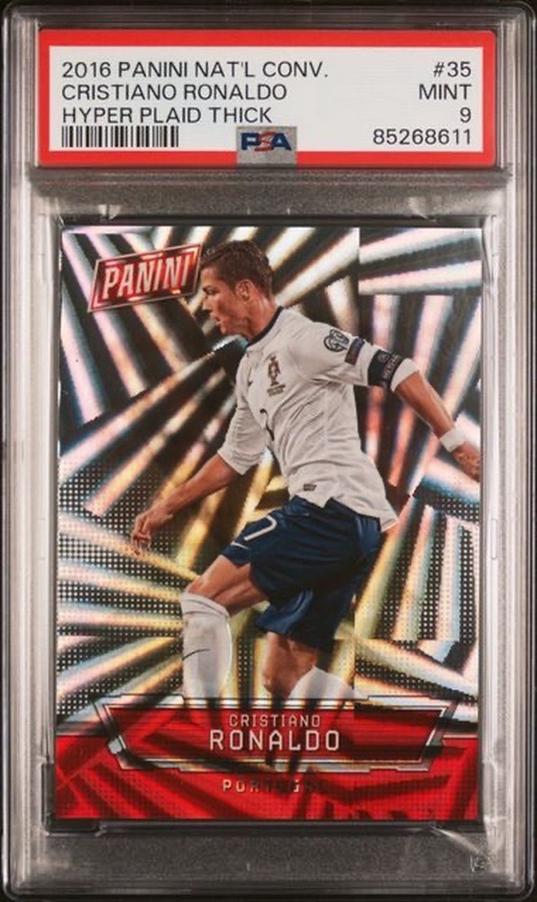 2016 Panini National Cristiano Ronaldo Hyper Plaid Thick Stock /99 PSA 9 #35 SP