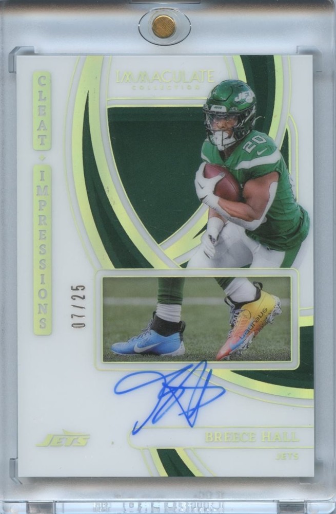 Breece Hall 2024 Immaculate On Card Auto Autograph Cleat New York Jets 7/25