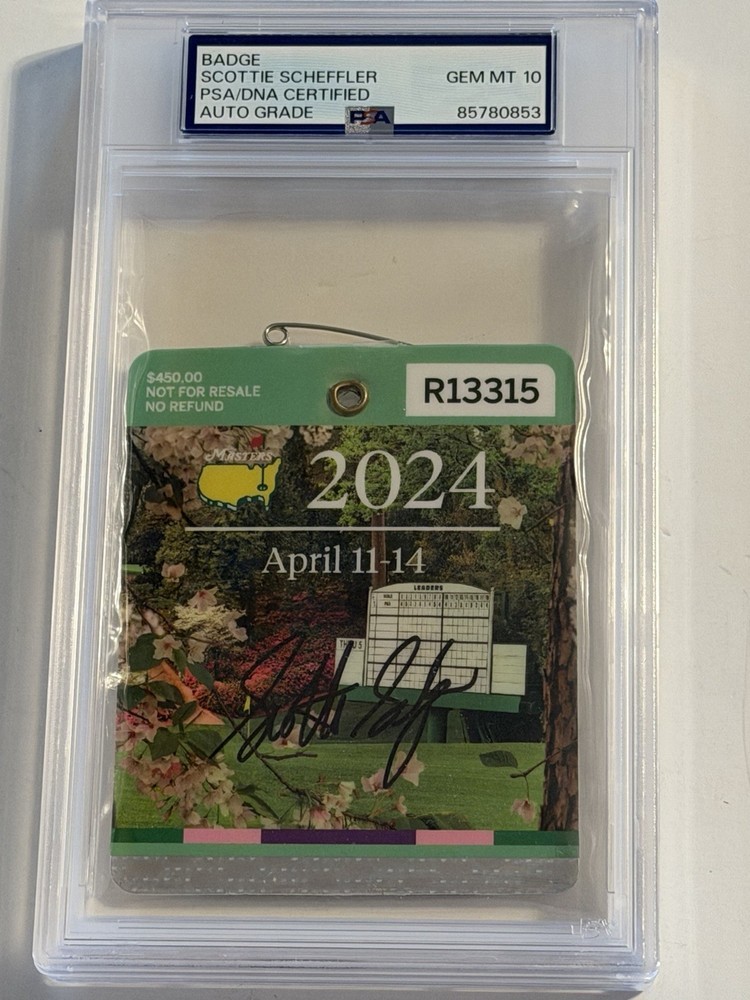 Scottie Scheffler Gem Mint -10 Signed Autographed 2024 Masters Badge PSA/DNA