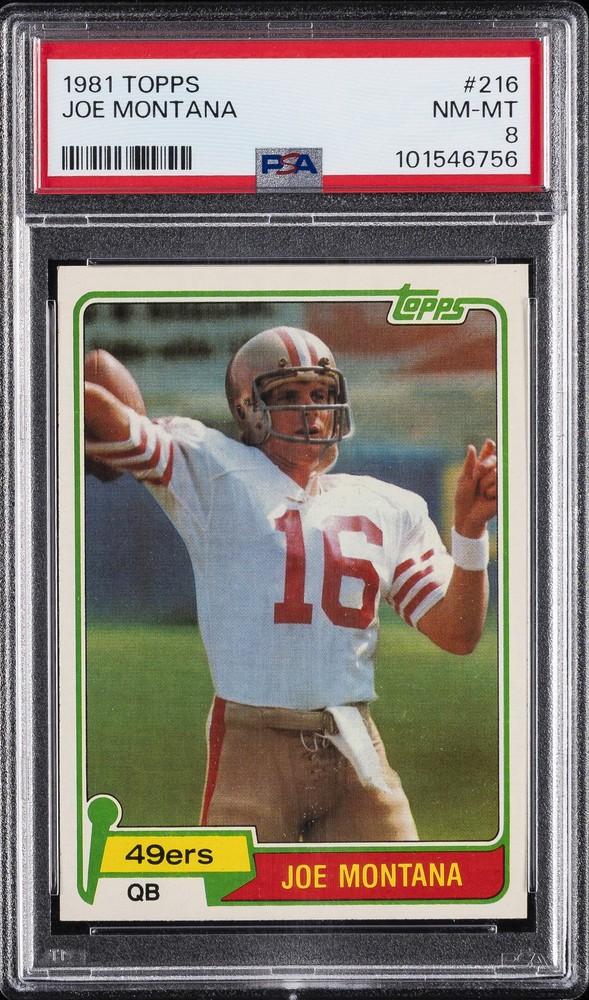 1981 TOPPS #216 JOE MONTANA PSA 8