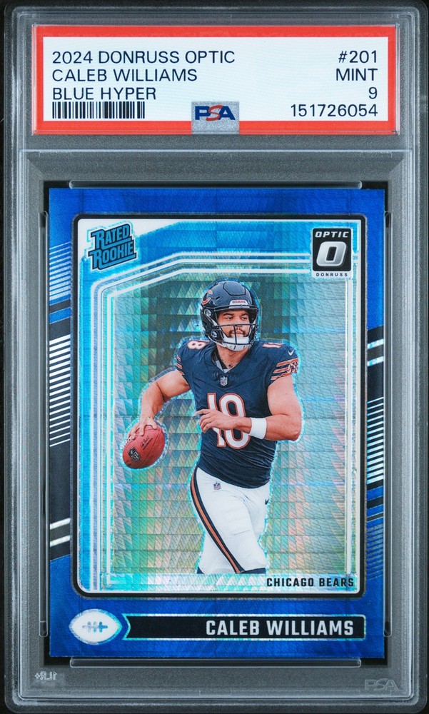 2024 PANINI DONRUSS OPTIC BLUE HYPER #201 CALEB WILLIAMS PSA 9