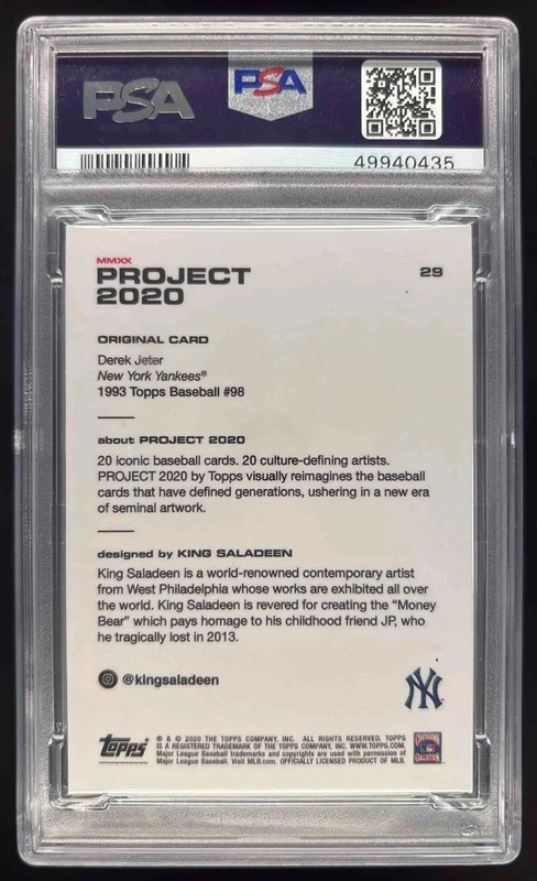 Derek Jeter King Saladeen by #29 Topps Project 2020 Topps Rookie Art PSA 10 view 2