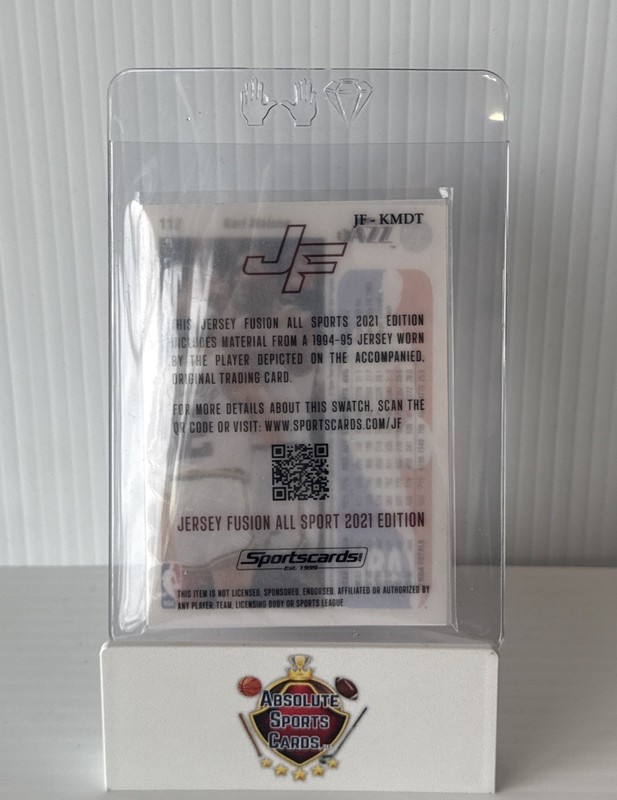 JERSEY FUSION 2021 All Sport Karl Malone Game Used Swatch #112 BASKETBALL (MEM) view 2