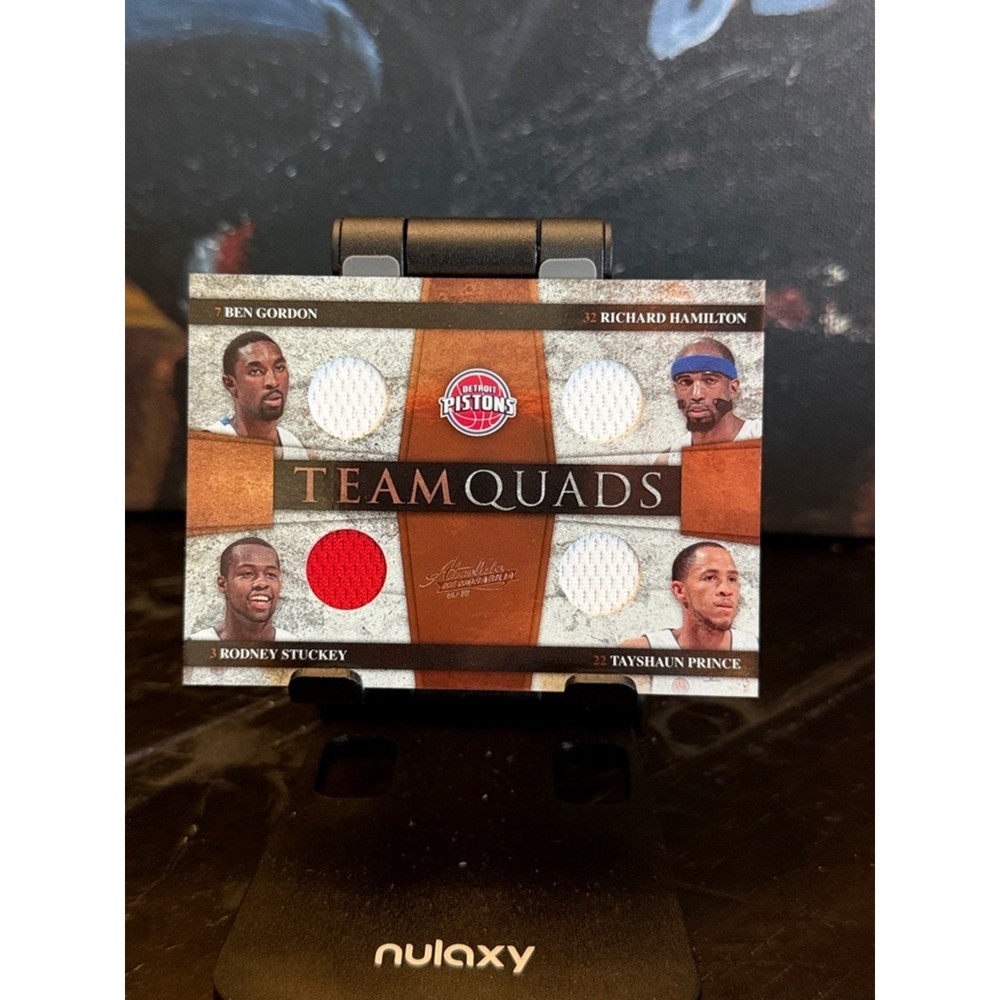 Detroit Pistons Team Quads Game-Used Jersey Card - # 26/100