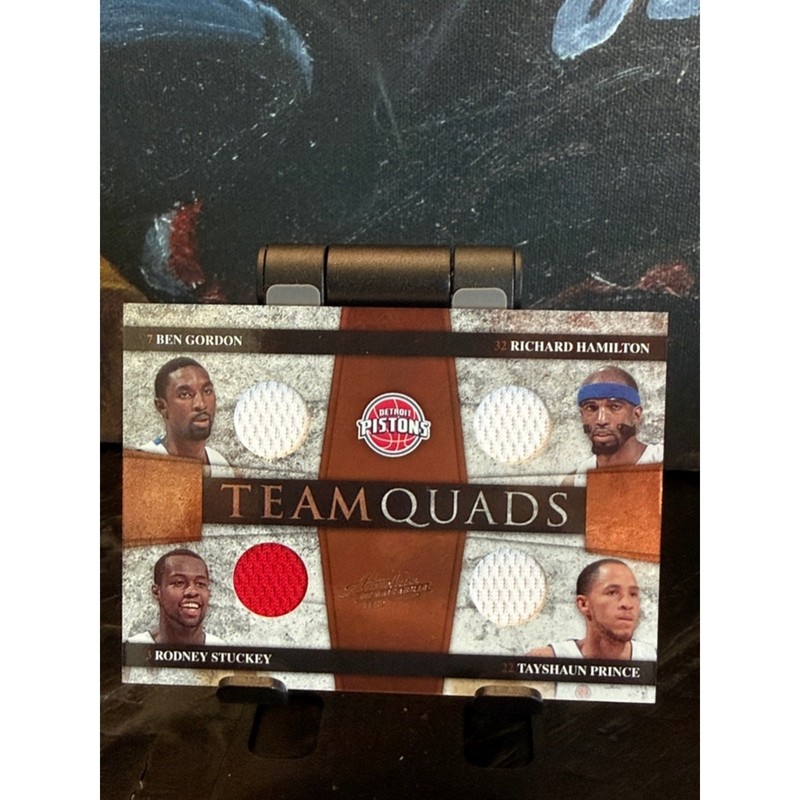Detroit Pistons Team Quads Game-Used Jersey Card - # 26/100 view 2