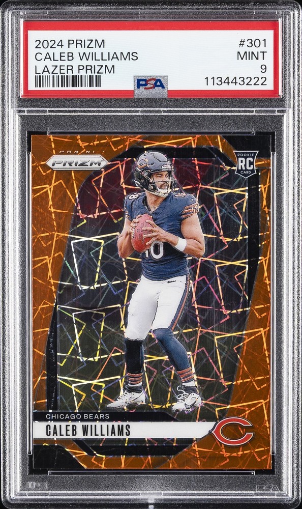 2024 PANINI PRIZM LAZER PRIZM #301 CALEB WILLIAMS PSA 9