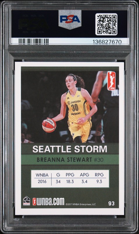 2017 RITTENHOUSE WNBA #93 BREANNA STEWART PSA 9 view 2