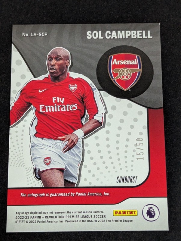 2022-23 Revolution Soccer Legendary Autographs Sol Campbell auto /50 view 2