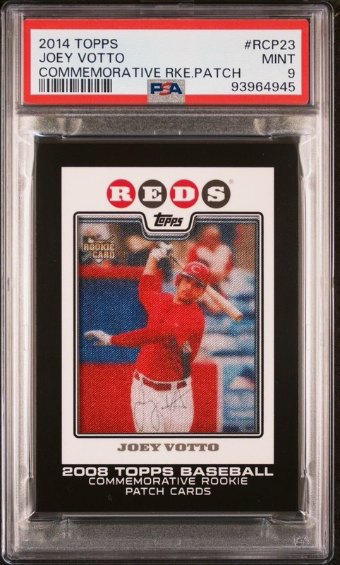 Joey Votto PSA 9 MINT 2008 Topps Commemorative Rookie Patch 2014  view 2