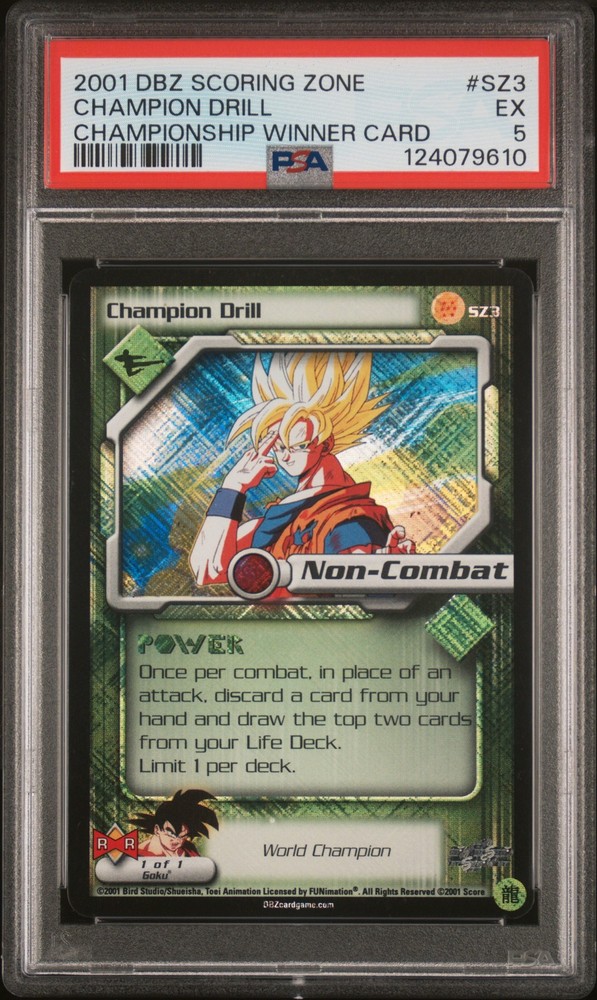 2001 SCORE DRAGON BALL Z SCORING ZONE #SZ3 CHAMPION DRILL PSA 5