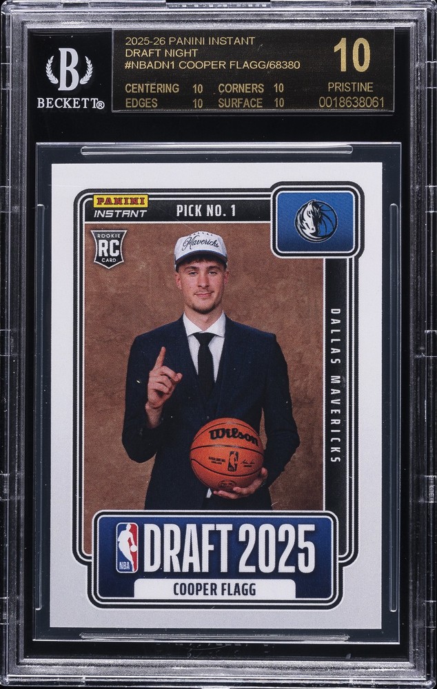 2025-26 PANINI INSTANT DRAFT NIGHT #NBADN1 COOPER FLAG BGS 10 BLACK LABEL