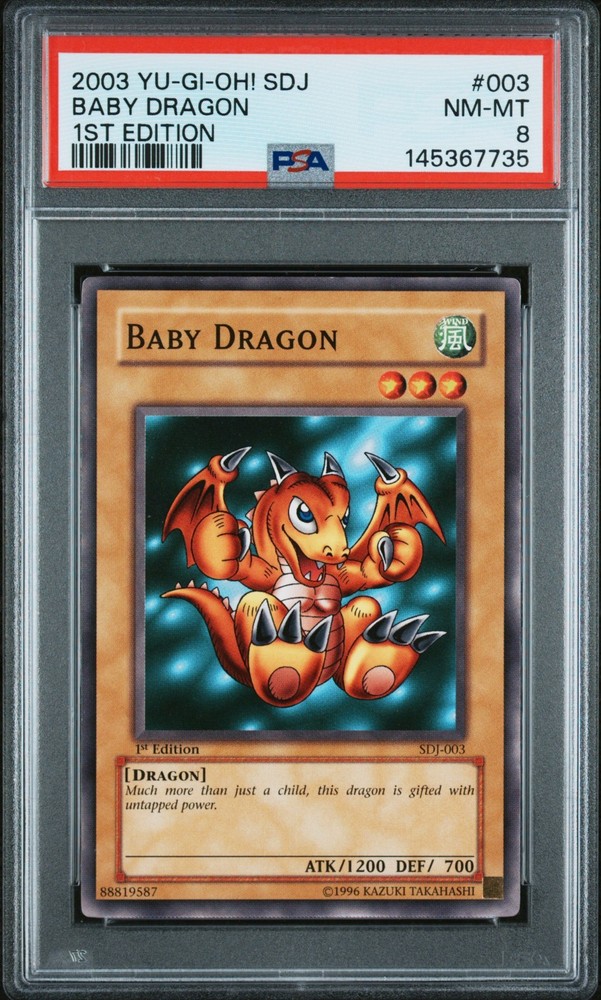 2003 YU-GI-OH! STARTER DECK: JOEY 1ST ED #003 BABY DRAGON PSA 9