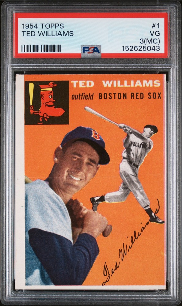 1954 TOPPS #1 TED WILLIAMS PSA 3 MC