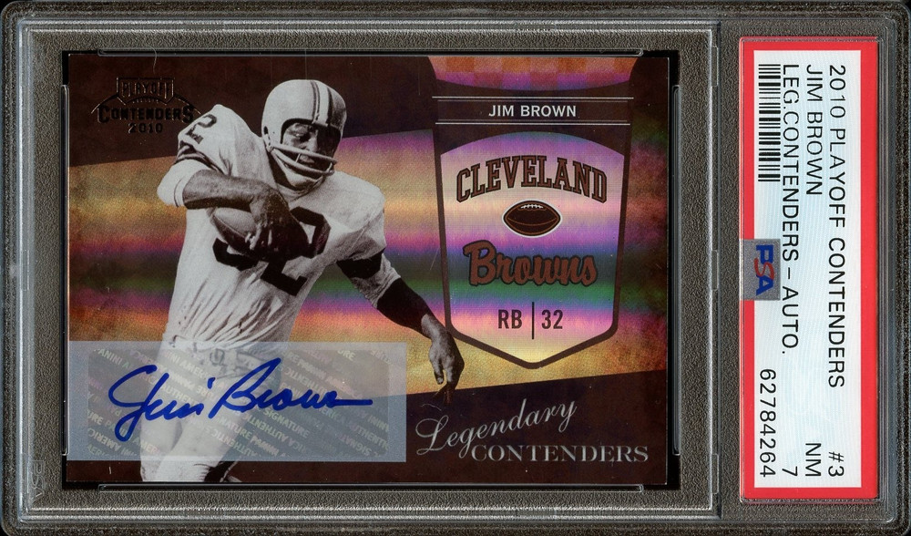 2010 Playoff Contenders JIM BROWN Auto Graded PSA 7