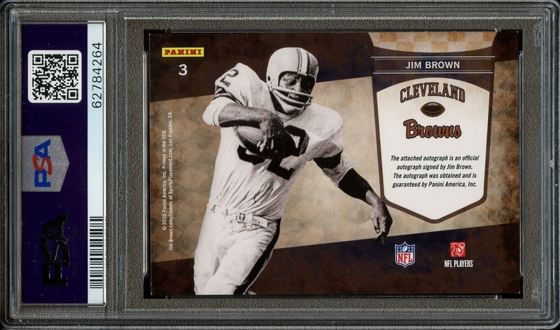 2010 Playoff Contenders JIM BROWN Auto Graded PSA 7 view 2