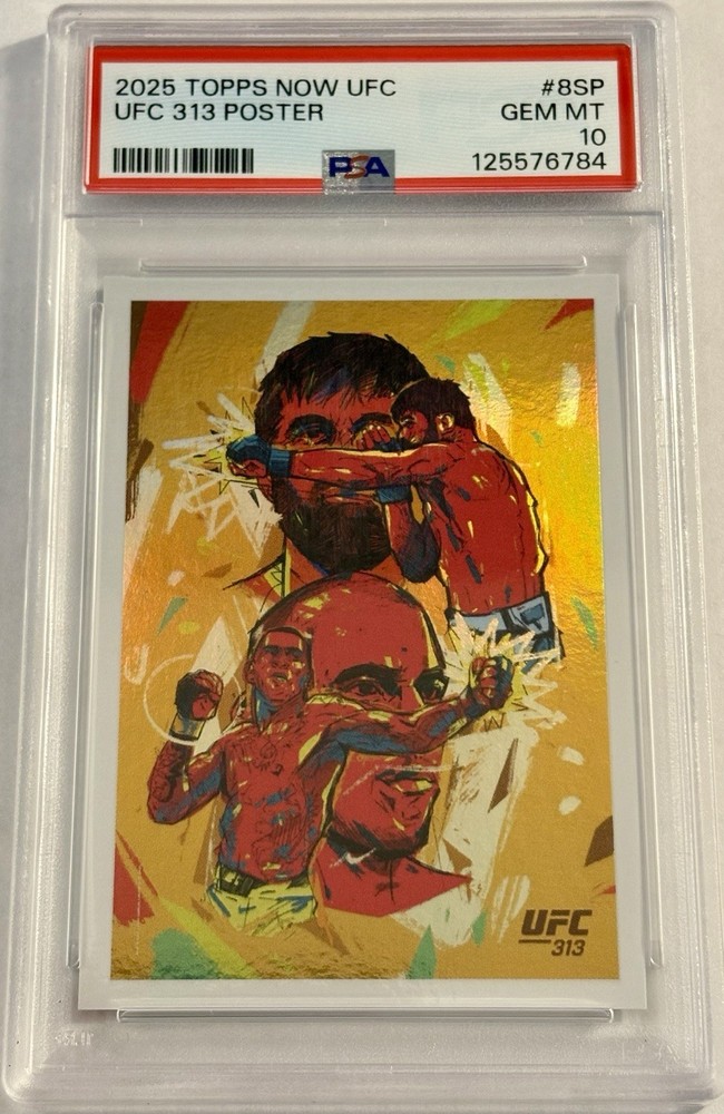2025 Topps Now UFC Alex Pereira UFC 313 Poster Card SP PSA 10