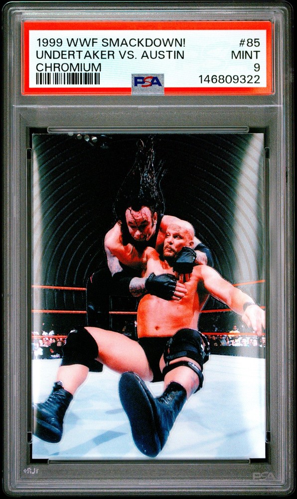 1999 WWF SMACKDOWN! CHROMIUM #85 UNDERTAKER VS. AUSTIN PSA 9