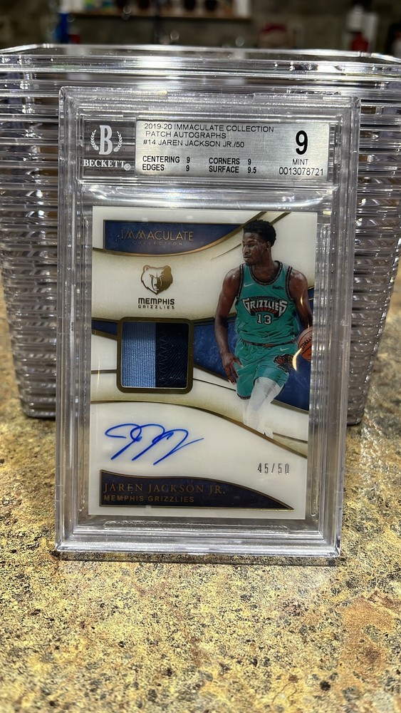 2019-20 Panini Immaculate Patch Auto Jaren Jackson Jr. /50 Mint 9