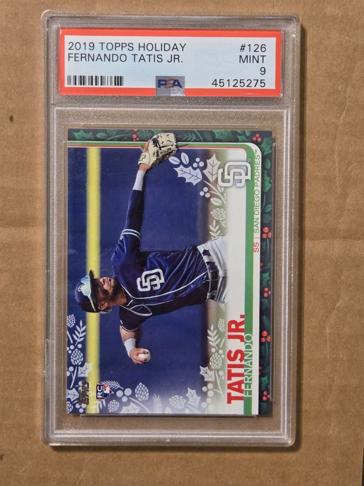 2019 TOPPS  HOLIDAY #126 FERNANDO TATIS JR ROOKIE CARD GRADED PSA 9 MINT
