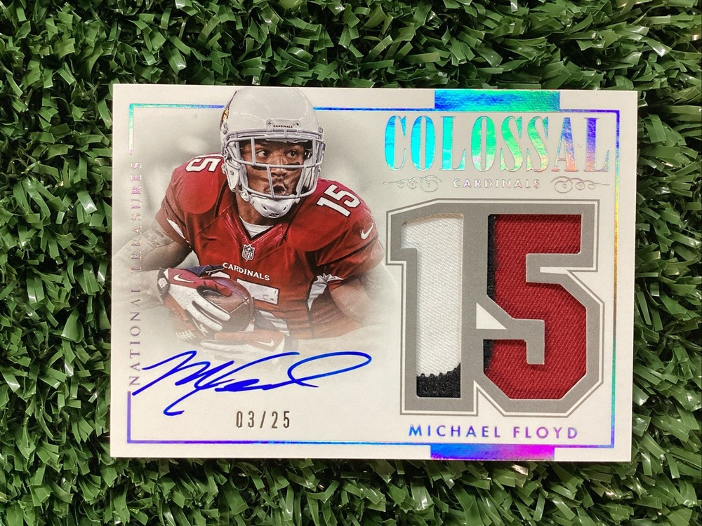 Michael Floyd 2014 National Treasures Football Colossal Dual Patch Auto /25 